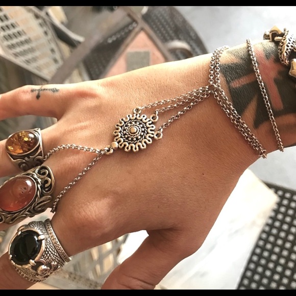 Bohemian adjustable wrap hand chain bracelet - Picture 2 of 8